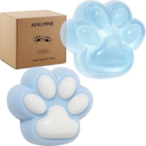 2-Pack Taba Squishy Cat Paw Sensory Fidget Toys Adults, Anxiety Stress Relief Squeeze Toy, Soft Cute Kawaii Sq - view 2
