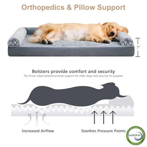 BFPETHOME Dog Beds for Large Dogs, Orthopedic Dog Bed for Medium Large Dogs,Big Waterproof Couch Pet Bed with  - view 4