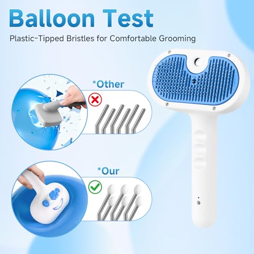 Pet Steam Brush for Dog & Cat - 3-in-1 Steam Grooming Brush for Shedding & Hair Removal - Self Cleaning Spray  - view 5