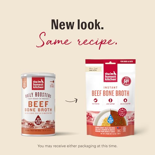 The Honest Kitchen Human Grade Daily Boosts Instant Beef Bone Broth with Turmeric for Dogs 3.6 Ounces - view 4