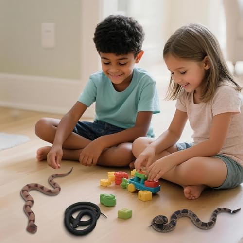 3PCS Rubber Snakes Fake Snake, Realistic Rubber Snake Toy to Keep Birds Away for Garden, Lifelike Plastic Fake - view 5