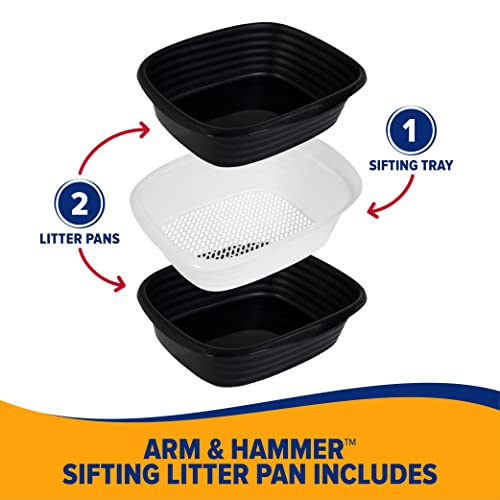 Arm & Hammer Large Sifting Litter Box Scoop Free Cat Litter Tray with Microban, Made in USA - view 4
