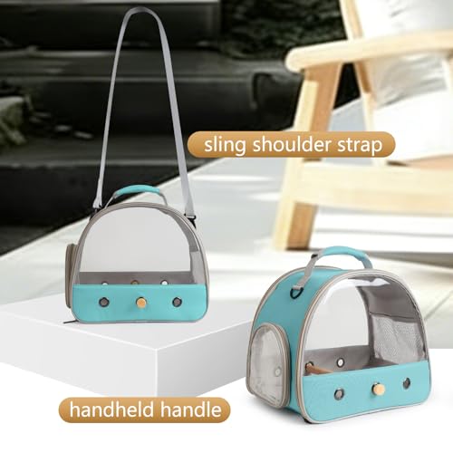 Small Bird Travel Cage Carrier, Portable Parrot Parakeet Carrier with Standing Perch and Comfy Mat, Budgies Ca - view 5