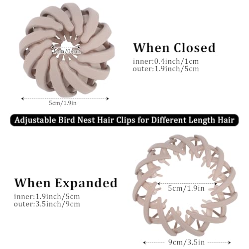 6Pcs Bird Nest Magic Hair Clips Hair Nest for Bun Strong Ponytail Holders Hair Accessories for Women Girls (Ne - view 2