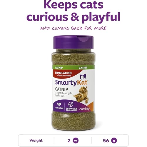SmartyKat Natural Catnip Canister, 100% Natural Cat Nip for Cats, Premium Dried Catnip for Indoor Cats, Positi - view 5