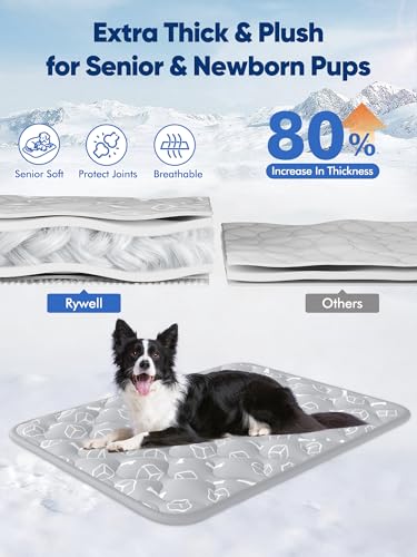 Rywell Dog Cooling Mat 2.0, Elegant Grey, 44"*32" Thick & Durable Cooling Mat for Extra Large Dogs, Extended C - view 6