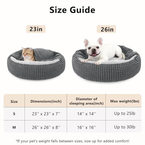 SIWA MARY Small Dog Bed with Attached Blanket, Cozy Donut Cuddler Anti-Anxiety Hooded Pet Beds Calming Cave Be - view 6