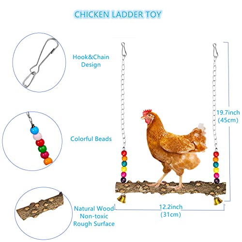 Longer Chain Chicken Toys for Coop Accessories 7PCS, Chicken Swing Ladder Perch roosts, Chicken Xylophone Mirr - view 5