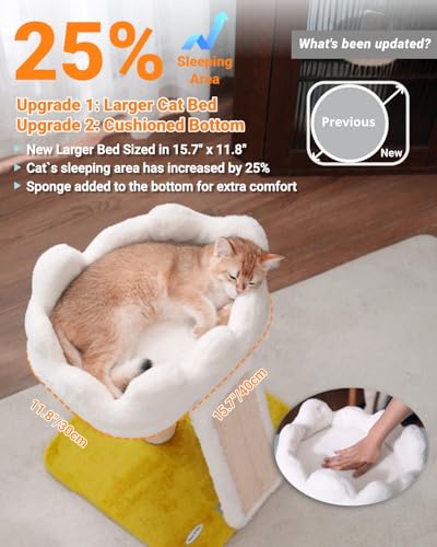 Happi N Pets Cat Tree, Cloud Cat Tower with Soft Bed, Cat Scratching Post & Pad with Larger Perch for Window V - view 7