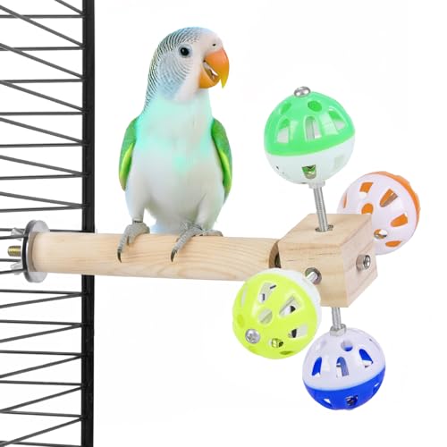 Bird Stand Perch Toy with Rotating Balls, Bird Toys for Parakeets, Ideal for Parakeets, Cockatiels & Lovebirds - view 2