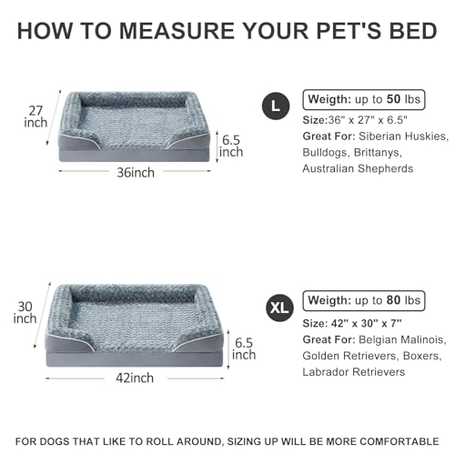 WNPETHOME Dog Beds for Large Sized Dogs, Washable Orthopedic Dog Couch Sofa Bed with Waterproof Lining & Non-S - view 7