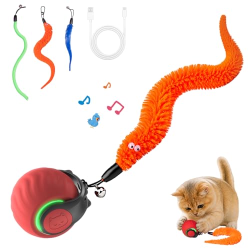 Geamen Interactive Cat Toys with Bird Sounds & 3 Speed Modes, Rechargeable Automatic Moving Cat Toy with 3 Tai - view 2