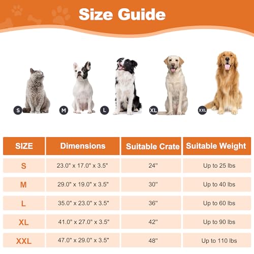 POCBLUE Deluxe Washable Dog Bed for Large Dogs Dog Crate Mat 35 Inch Comfy Fluffy Kennel Pad Anti-Slip for Dog - view 7