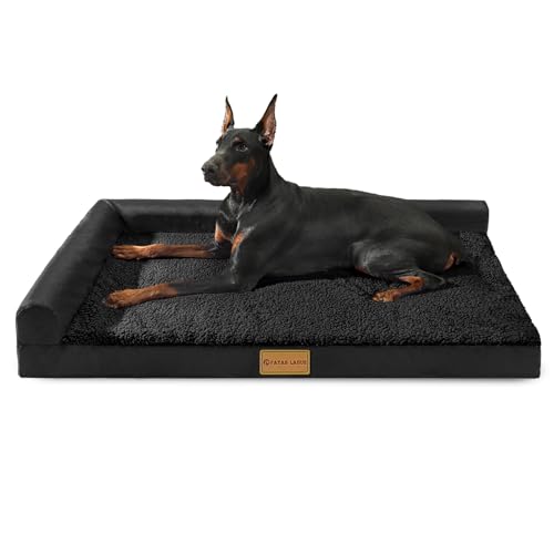Patas Lague Orthopedic Dog Bed Large Sized Dog 36''X24'', Waterproof L Bolster Medium Pet Sofa Beds with Remov - view 2