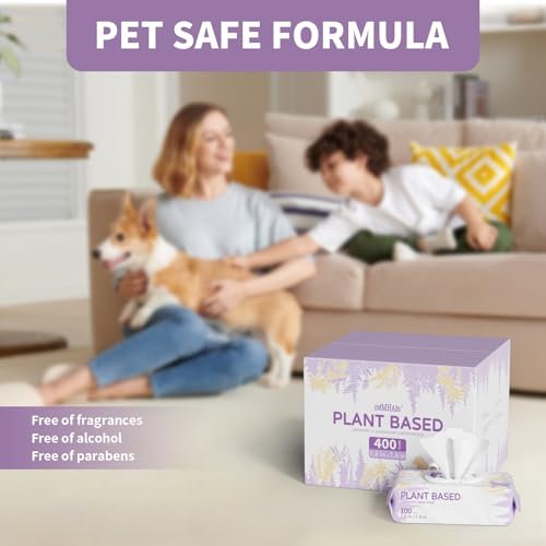 IMMHABI 400 PCS Pet Wipes for Paws and Butt Hypoallergenic Pets Cleansing & Deodorizing Anal Gland Hygienic Pu - view 5