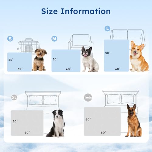 ZOMISIA Premium Cooling Blanket for Large Dogs - Q-MAX>0.5 Breathable Washable Dog Cooling Mat, Travel Soft Pe - view 7