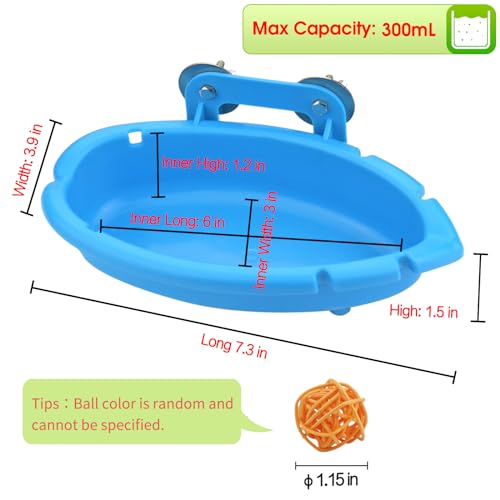 Mygeromon Bird Bath for Cage-Small Tub Bowl for Hang Inside Cage Birdbath Shower for Parrot/Parakeets/Cockatie - view 7
