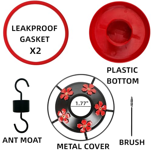 Hummingbird Feeder Base Replacement Parts Set Bottom Moat Hook Brushes and A Replacement Seal Ring Accessories - view 3