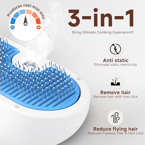 Pet Steam Brush for Dog & Cat - 3-in-1 Steam Grooming Brush for Shedding & Hair Removal - Self Cleaning Spray  - view 3
