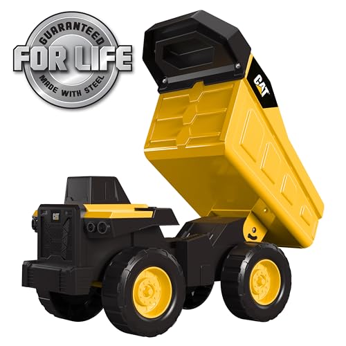 Cat Construction Toys, Real Steel Dump Truck – 12” Heavy Duty Steel Construction Toy with Realistic Working Du - view 4