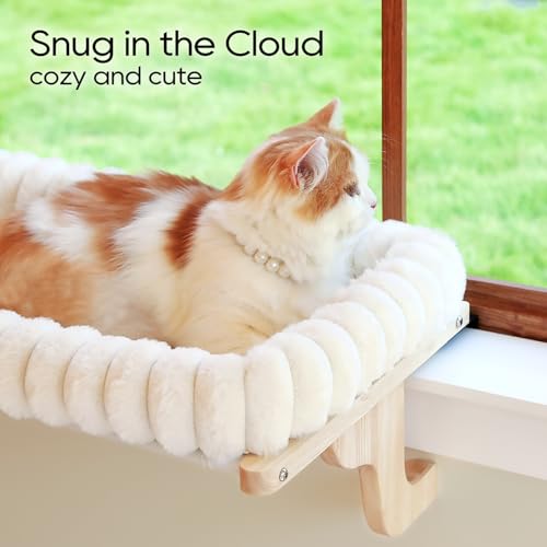 Zakkart SnugCloud Cat Window Perch with 4-Sided Bolster - Orthopedic Cat Hammock for Window Sill - Solid Hardw - view 3