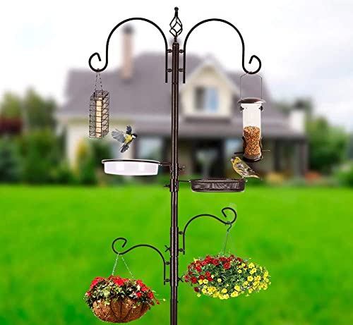 Deluxe Bird Feeding Station Kit With Multi Feeder Hanging Pole, Metal Suet Feeder, Bird Bath, Mesh Tray for At - view 5