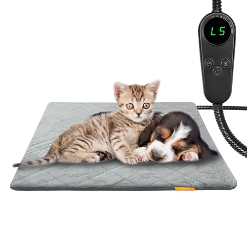 Pet Heating Pad for Cats Dogs Electric Heated Bed Waterproof Warming Mat Indoor Outdoor Chew Resistant Cord Ad - view 2
