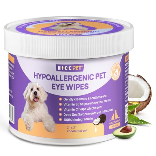 HICC PET Eyes Wipes for Dogs & Cats, Vet-Recommended Dog Eye Infection Treatment, Gently Remove Tear Stain, De - view 2