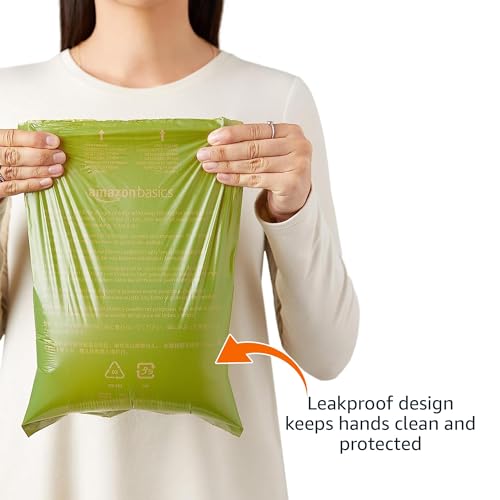 Basics Premium Leak Proof Dog Poop Bags with Dispenser and Leash Clip, Unscented, 13" x 9", 540 Count (36 Roll - view 4