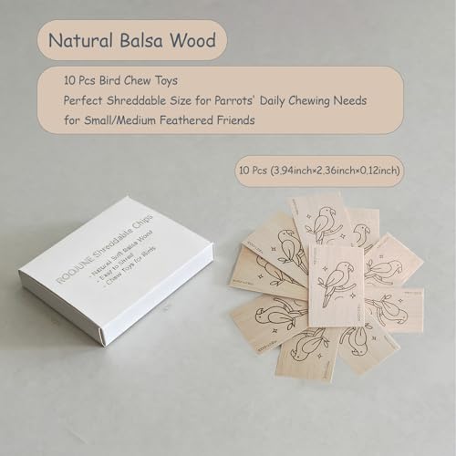 Bird Toys Chew Toys 100% Natural - 10 Pack Balsa Wood Chips, The Softest Wood in The World - Bird Cage Accesso - view 5