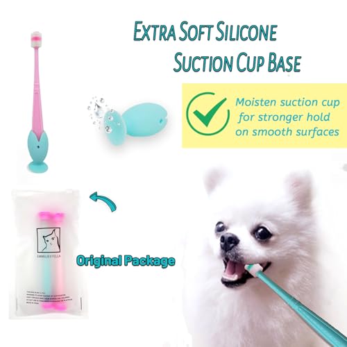 E.M&S.T by Emmeliestella Small Dog & Cat Toothbrush 360 Degree Soft Silicone, Cat Dental Care, Toothbrush Hold - view 3