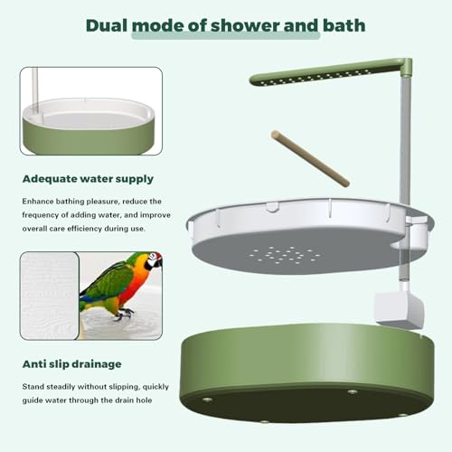 Parrot Bathtub Bird Automatic Bath Shower,Large Bird Shower Fountain Indoor Bathtub with Running Water, Contai - view 5