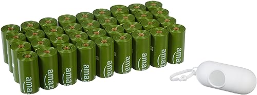 Basics Premium Leak Proof Dog Poop Bags with Dispenser and Leash Clip, Unscented, 13" x 9", 540 Count (36 Roll - view 2