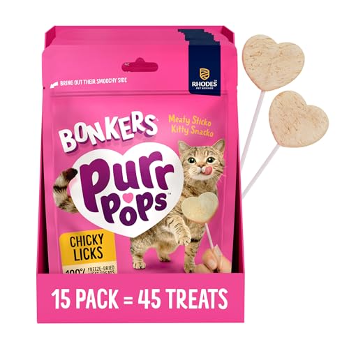 Bonkers Purrpops Freeze-Dried Chicken Flavored Lollipop Treats for Cats, 15 Pack - view 2