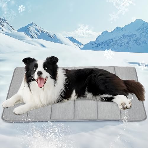 Dog Cooling Mat for Large Dogs – 35"x23" Orthopedic Memory Foam Pad for Summer, Hot Weather & Joint Relief | W