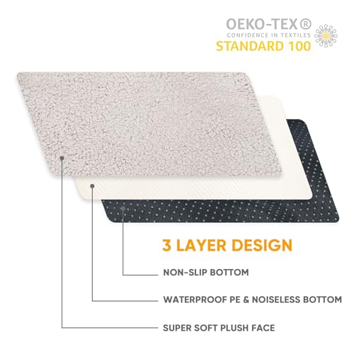 Sunheir Washable Large Dog Bed Covers Soft Plush Replacement, Waterproof Dog Bed Liner, Pet Bed Cover with Zip - view 3
