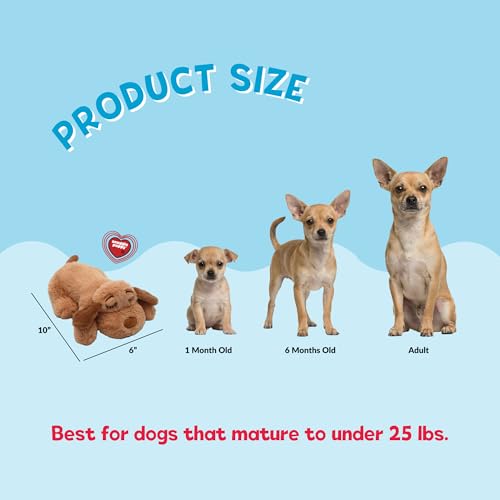 Snuggle Puppy Junior, Heartbeat Puppy Toy for Small Breeds, Smaller Plush Dog Toy with Real-Feel Pulse, Design - view 3