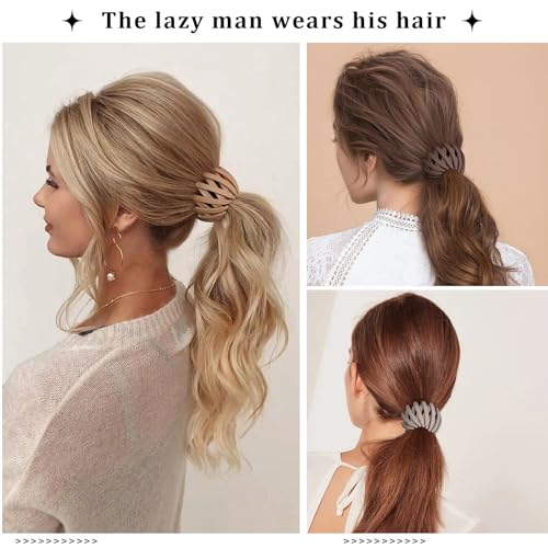 6Pcs Bird Nest Magic Hair Clips Hair Nest for Bun Strong Ponytail Holders Hair Accessories for Women Girls (Ne - view 3