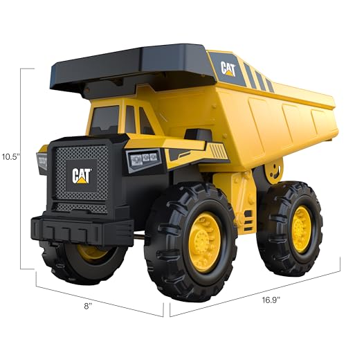 Cat Construction Toys, Steel Dump Truck 16" - Real Steel Body, Working Dump Bed, Oversize All-Terrain Wheels,  - view 5
