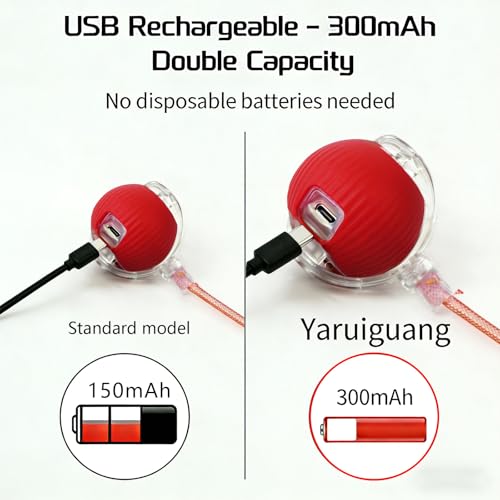Interactive Cat Toys for Indoor Cats, Speedy Tail Cat Ball | 300mAh High-Capacity Battery, Controllable Chirpi - view 6