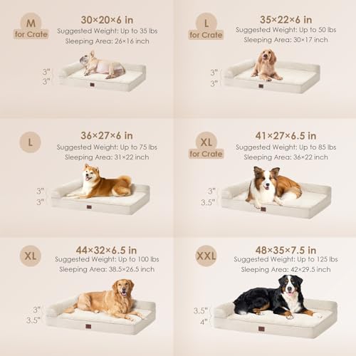 EHEYCIGA Memory Foam Dog Bed Large Size Dogs, Orthopedic Dog Bed Large with Washable Removable Cover, Waterpro - view 3