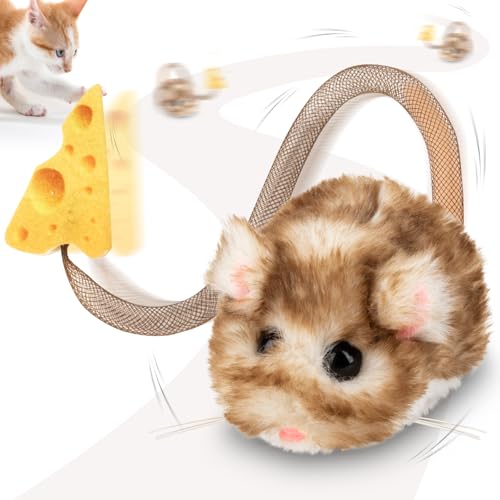 Migipaws Interactive MigiMouse Cat Toy 360° Rolling & Spin with Mesh Plastic Tail for Indoor Cats Smart Motion - view 3