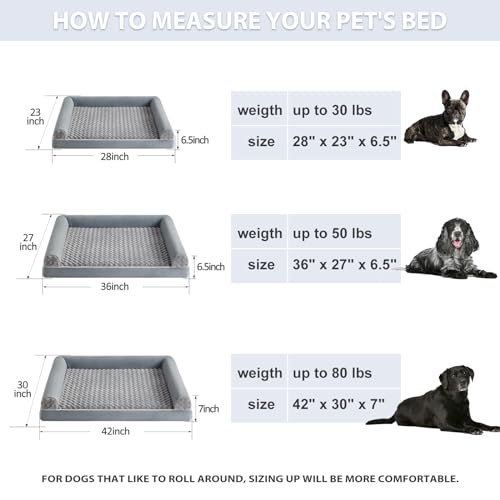BFPETHOME Dog Beds for Large Dogs, Orthopedic Dog Bed for Medium Large Dogs,Big Waterproof Couch Pet Bed with  - view 7