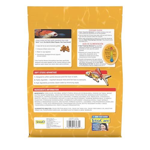 TetraPond Koi Vibrance Soft Sticks, Floating Pond Fish Food for Koi Fish and Ornamental Goldfish, 2.42 lbs - view 6