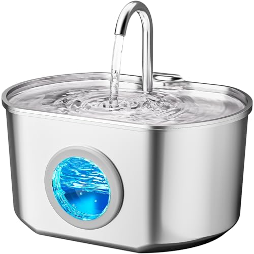 Cat Water Fountain Stainless Steel: 73oz/2.2L Cat Fountain for Drinking- Pet Water Fountain Inside - Automatic - view 2