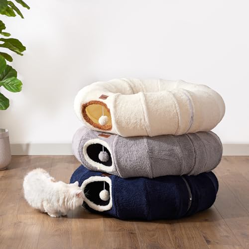 Cat Tunnel Bed for Indoor Cats, Cute Cat Donut Toy Tunnel for Small Large Cats, Peekaboo Pet Cave Play Tunnel  - view 5