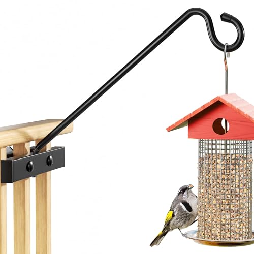 12-Inch Deck Bird Feeder Hanger for Railing, Outdoor Decor Plant Hanger, Balcony Railing Hook - 22LB Capacity  - view 2
