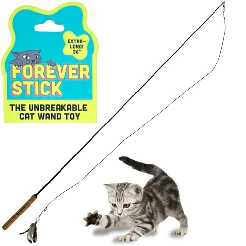 Forever Stick - The Unbreakable Cat Wand Toy, Durable Cat Toy Wand, Extra Long Cat String Toy, Cat Fishing Pol - view 2