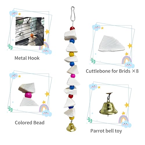 Parrot Toys 4-Pack with Cuttlebone for Birds - Calcium Chew Toys & Grinding Stone for Parakeets, Budgies, Cock - view 4