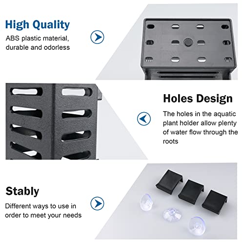 Aquarium Plant Holder 4 PCS Aquatic Plant Pot with 24 Hooks and 20 Suction Cups for Fish Tank Aquarium Planter - view 5
